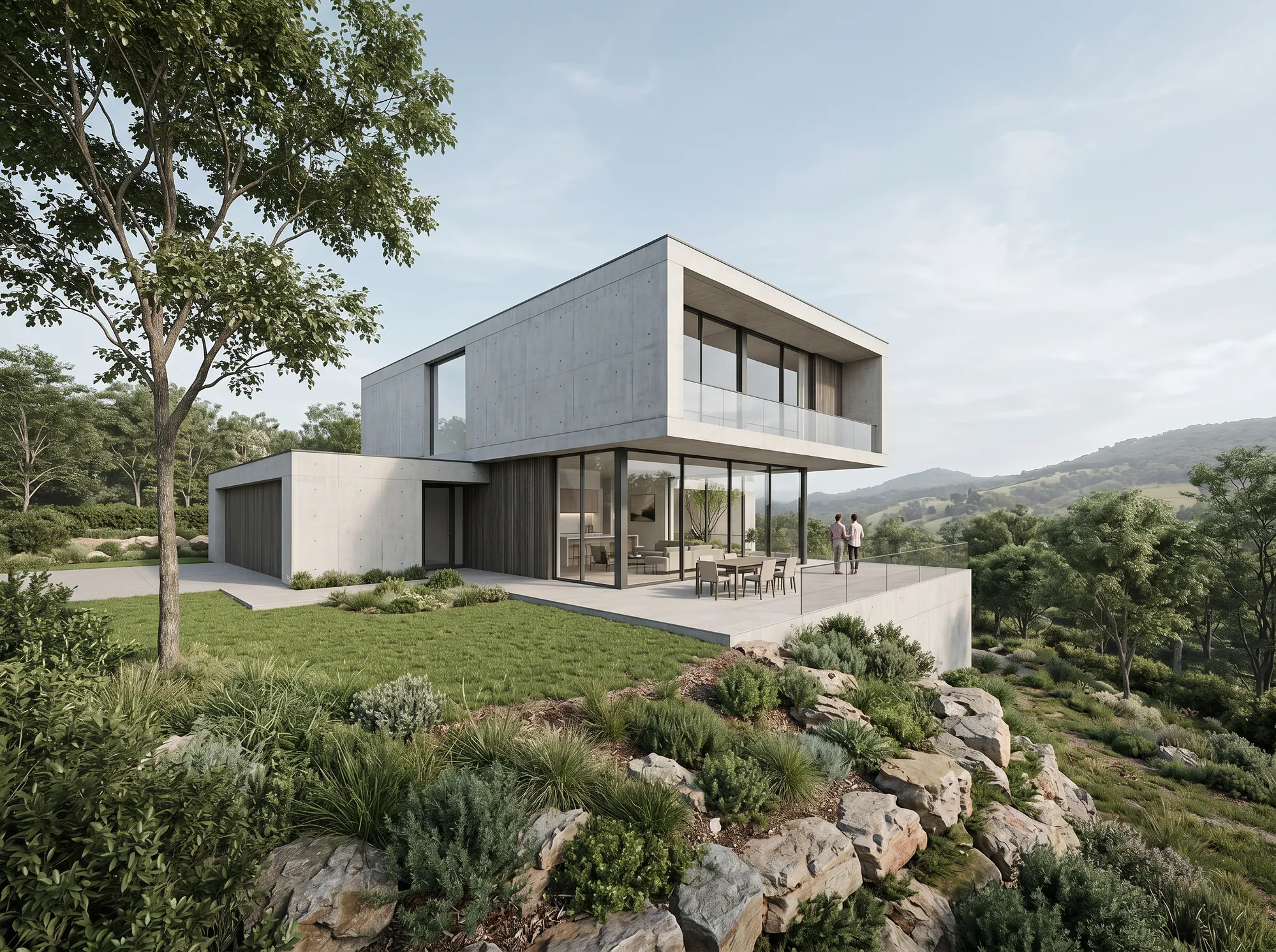 Minimalist concept sketch rendered photorealistically — AI render