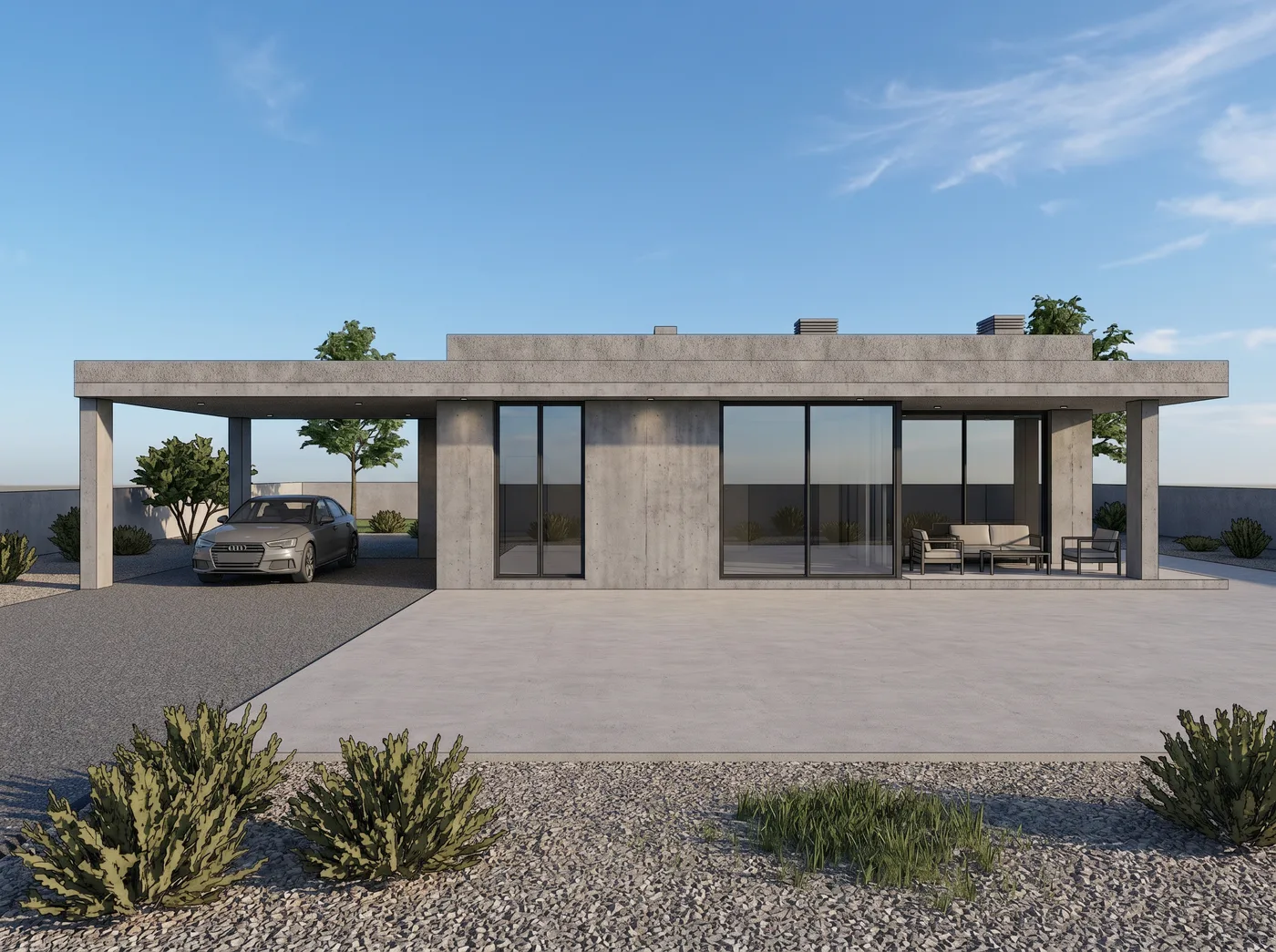 Residential exterior, Modern — AI render